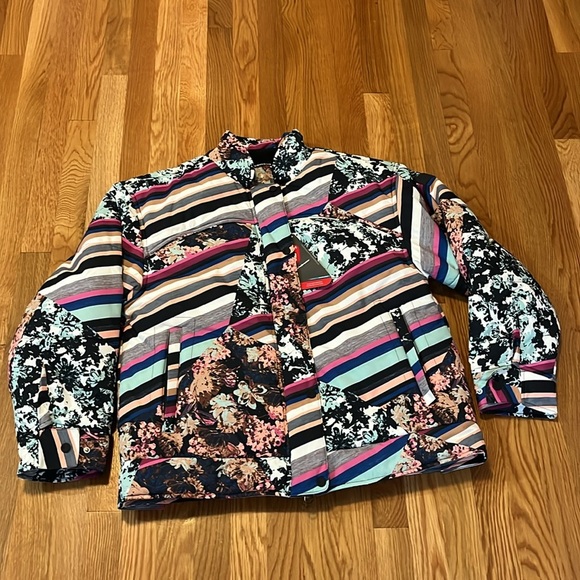 Free People Movement Bunny Slope Floral Puffer Jacket Size Large NWT - Picture 6 of 17
